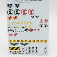 Warhammer 40k Space Marine Vehicle Decals Transfer Sheet - Tabletoploot