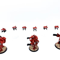 Warhammer 40k Tau XV8 Crisis Battlesuits Team detailliert bemalt - Tabletoploot