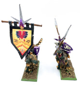 Warhammer Fantasy/AoS Dunkelelfen Echsenreiter aus Zinn sehr detailliert bemalt Games Workshop