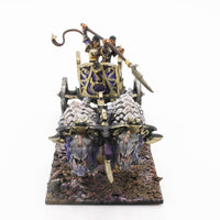 Warhammer Fantasy/AoS Dunkelelfen Echsenstreitwagen aus Zinn sehr detailliert bemalt Games Workshop