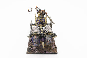 Warhammer Fantasy/AoS Dunkelelfen Echsenstreitwagen aus Zinn sehr detailliert bemalt Games Workshop