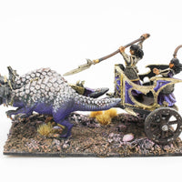 Warhammer Fantasy/AoS Dunkelelfen Echsenstreitwagen aus Zinn sehr detailliert bemalt Games Workshop